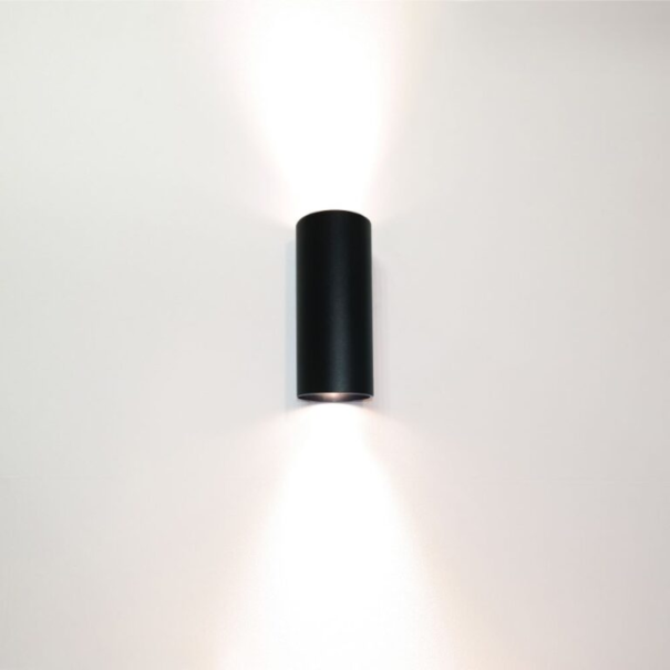 Artdelight Modern Industrieel wandlamp Roulo 2-lichts zwart