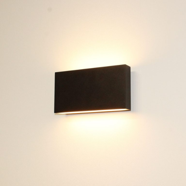 Artdelight Modern Industriële wandlamp Box 2-lichts zwart