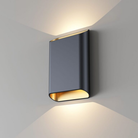 Artdelight Modern Hotel chique wandlamp Diaz 2-lichts zwart goud
