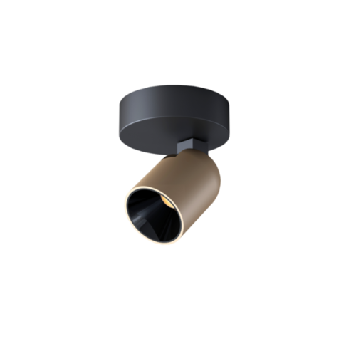 Moderne - opbouwspot - 1-lichts - zwart - champagne - Houston