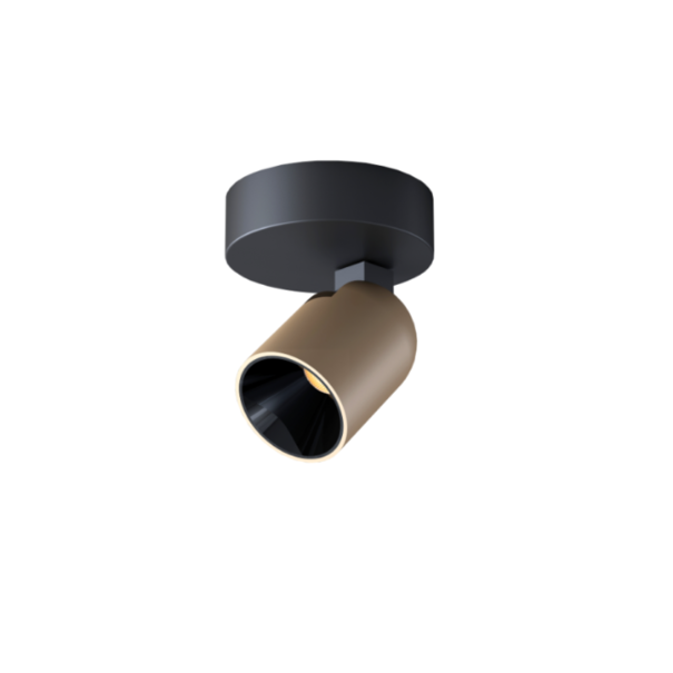Artdelight Moderne - opbouwspot - 1-lichts - zwart - champagne - Houston
