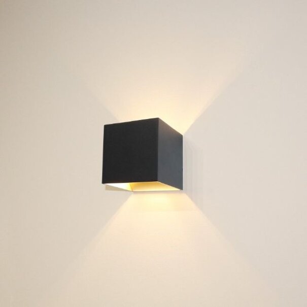 Artdelight Modern Hotel Chique wandlamp Gymm 1-lichts zwart goud
