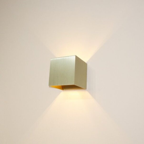 Artdelight Modern hotel chique wandlamp Gymm 1-lichts mat goud