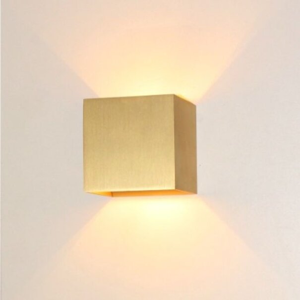 Artdelight Modern hotel chique wandlamp Gymm 1-lichts mat goud