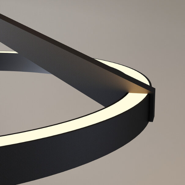 Artdelight Modern minimalistische plafondlamp Oregon 2-lichts zwart