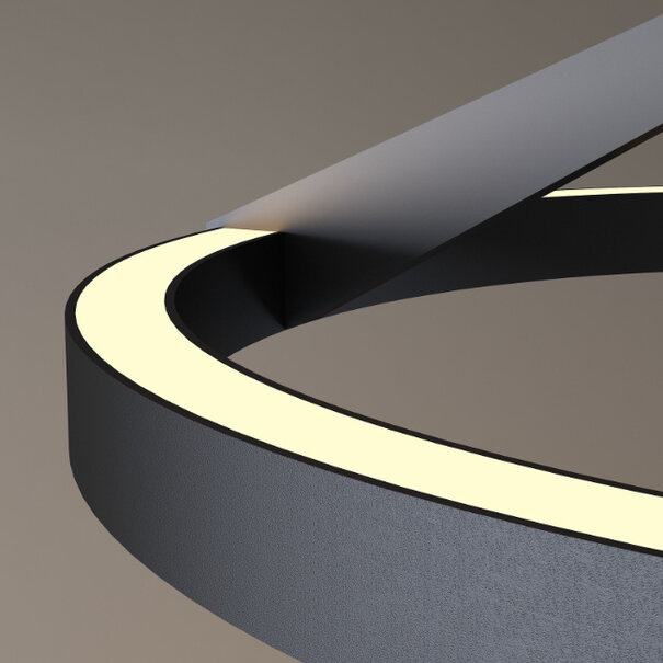 Artdelight Modern minimalistische plafondlamp Oregon 2-lichts zwart