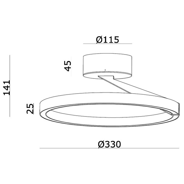 Artdelight Modern minimalistische plafondlamp Oregon 2-lichts zwart