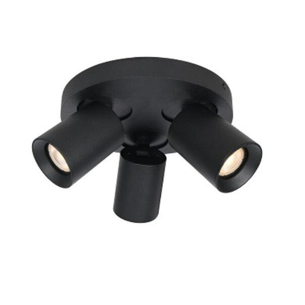 Artdelight Modern Industriële opbouwspot Megano 3-lichts zwart
