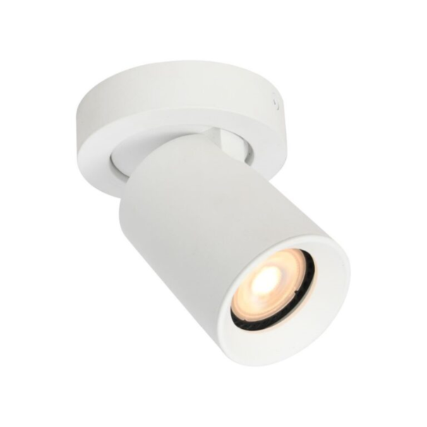 Artdelight Moderne minimalistische opbouwspot Megano rond 1-lichts wit