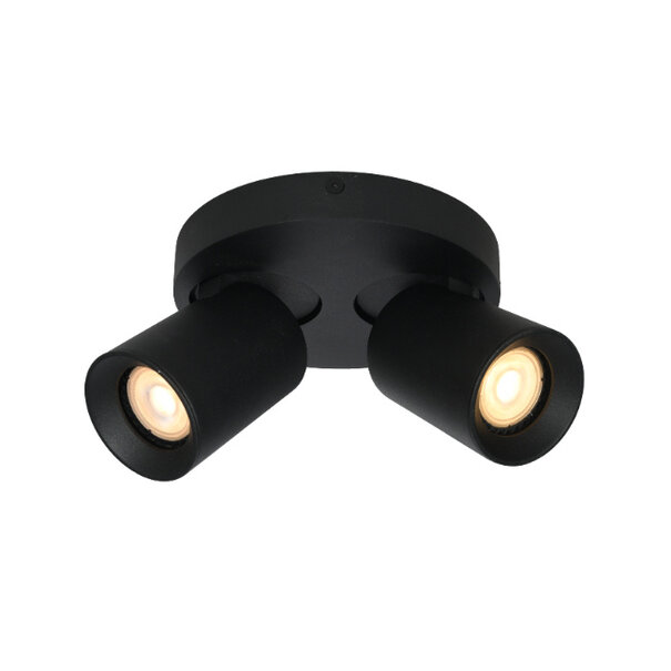 Artdelight Modern Industriële opbouwspot Megano 2-lichts zwart