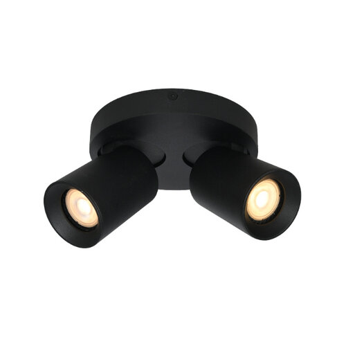 Modern Industriële opbouwspot Megano 2-lichts zwart