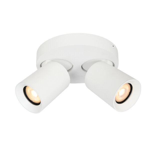 Artdelight Modern Scandinavisch opbouwspot Megano 2-lichts wit