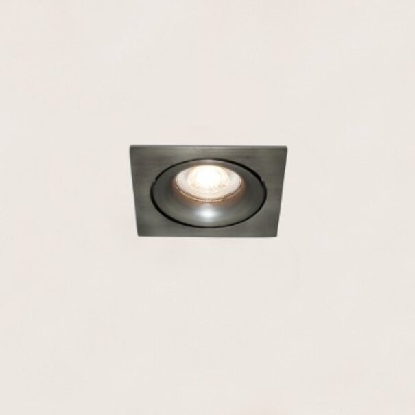 Artdelight Klassiek Industriële inbouwspot Alice 1-lichts vierkant licht brons