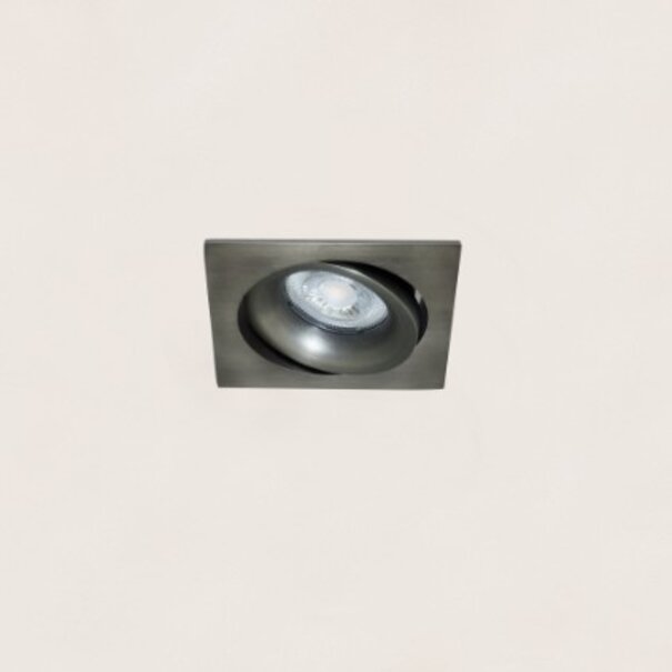 Artdelight Klassiek Industriële inbouwspot Alice 1-lichts vierkant licht brons