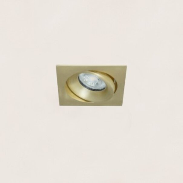 Artdelight Modern Hotel Chique inbouwspot Alice 1-lichts vierkant mat goud