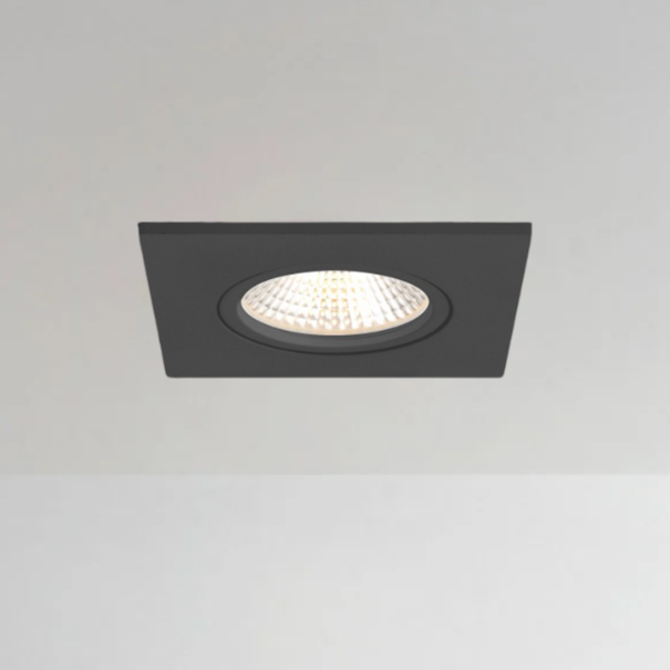 Artdelight Modern - Industriële - inbouwspot - 1-lichts - zwart - vierkant - IP65 - Austin