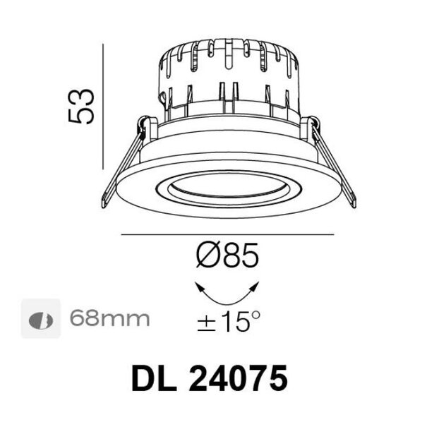 Artdelight Modern Industriële inbouwspot Austin 1-lichts zwart IP65