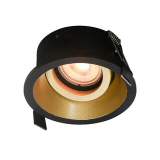 Inbouwspot 1-lichts Roura zwart goud rond