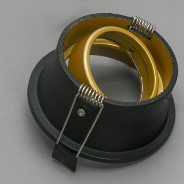 Artdelight Modern Hotel chique inbouwspot Roura 1-lichts zwart goud