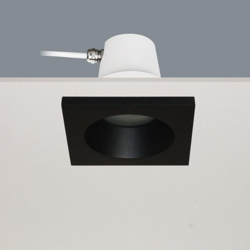 Modern minimalistische inbouwspot Bados 1-lichts vierkant zwart