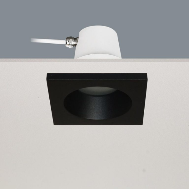 Artdelight Modern minimalistische inbouwspot Bados 1-lichts vierkant zwart