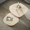 BelaLuz Moderne Japandi salontafel Romano 2 set kiezelvormig