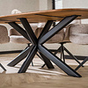 BelaLuz Moderne landelijke eetkamertafel Cliff 215 cm mangohout zandkleur
