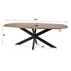 BelaLuz Moderne landelijke eetkamertafel Cliff 215 cm mangohout zandkleur