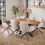 Moderne landelijke eetkamertafel Cliff 215 cm mangohout zandkleur