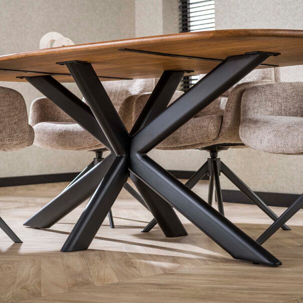 BelaLuz Moderne landelijke eetkamertafel Cliff 180 cm zandkleur mangohout