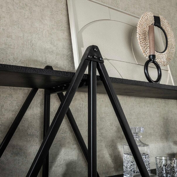 BelaLuz Moderne Industriële Wandkast Piega XL 220 cm 5 laags grijs
