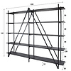 BelaLuz Moderne Industriële Wandkast Piega XL 220 cm 5 laags grijs