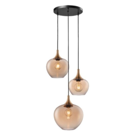 Hanglamp Fresu 3-lichts amber