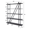 BelaLuz Moderne Industriële wandkast Piega large 140 cm 5 laags grijs