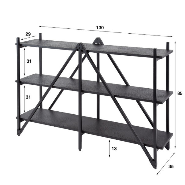 BelaLuz Moderne Industriële Wandkast Piega 130 cm grijs