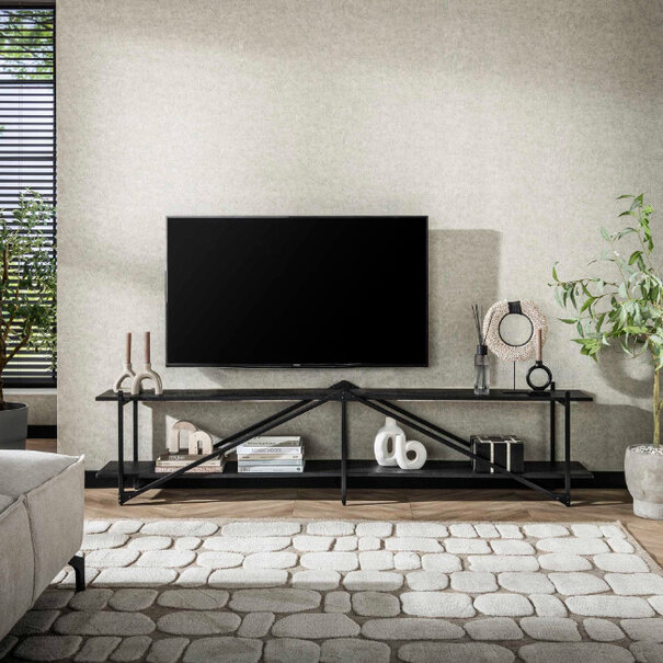 BelaLuz Modern Industriële TV meubel Piega 220 cm grijs