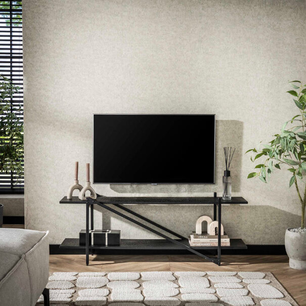BelaLuz Modern Industriële TV meubel Piega 140 cm grijs