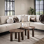 Moderne salontafel Maya 2 set driehoekig teak rust brown