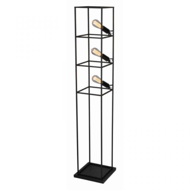 Freelight Industriële vloerlamp Angolo 3-lichts zwart