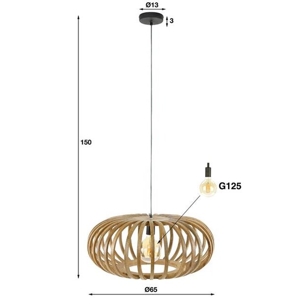 BelaLuz Modern - Landelijke - hanglamp - 1-lichts - Ø65cm - Myam