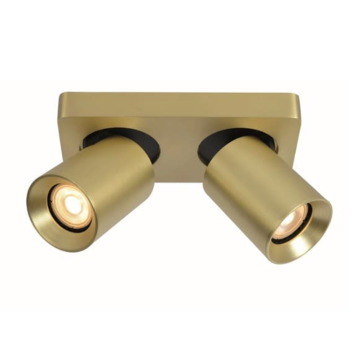 Modern hotel chique opbouwspot Megano 2-lichts mat goud