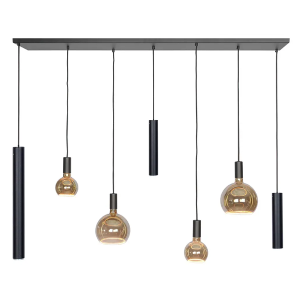 Ztahl Moderne hanglamp Riva 7-lichts zwart