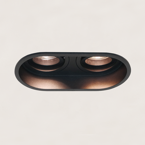 Artdelight industrieel modern inbouwspot Rex 2-lichts zwart diep