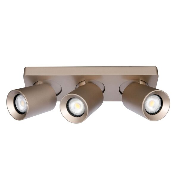 Artdelight Moderne Hotel chique opbouwspot Megano 3-lichts balk champagne