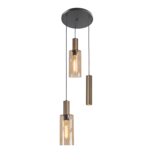Highlight Klassiek Hotel chique hanglamp Perugia 3-lichts rond brons