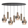 Highlight Moderne Hotel chique hanglamp Marrone 7-lichts ovaal brons