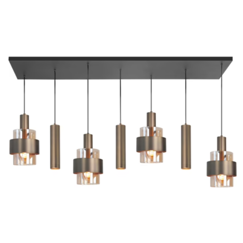 Moderne Hotel chique hanglamp Marrone 7-lichts brons