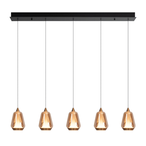 Moderne hanglamp Tromba 5-lichts amber