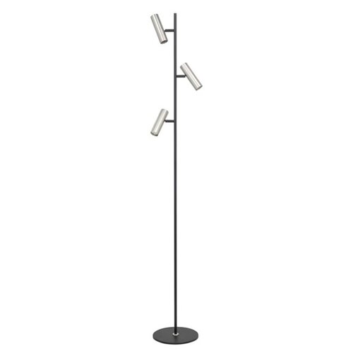Moderne vloerlamp Trend 3-lichts zwart Nickel