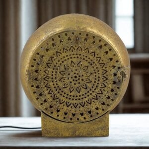 BelaLuz Retro Ibiza tafellamp Flor 1-lichts goud